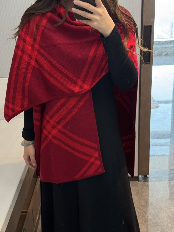Double-sided wool and cashmere blended cape coat clothes，free size,CL60-49-52