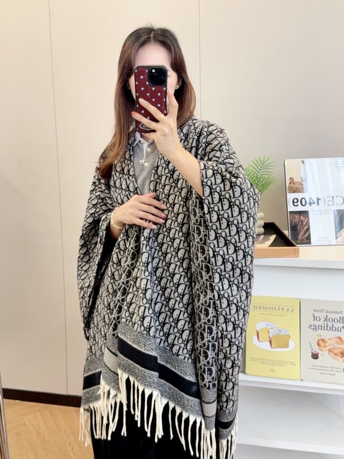 Double-sided wool and cashmere blended cape coat clothes，free size,CL60-58