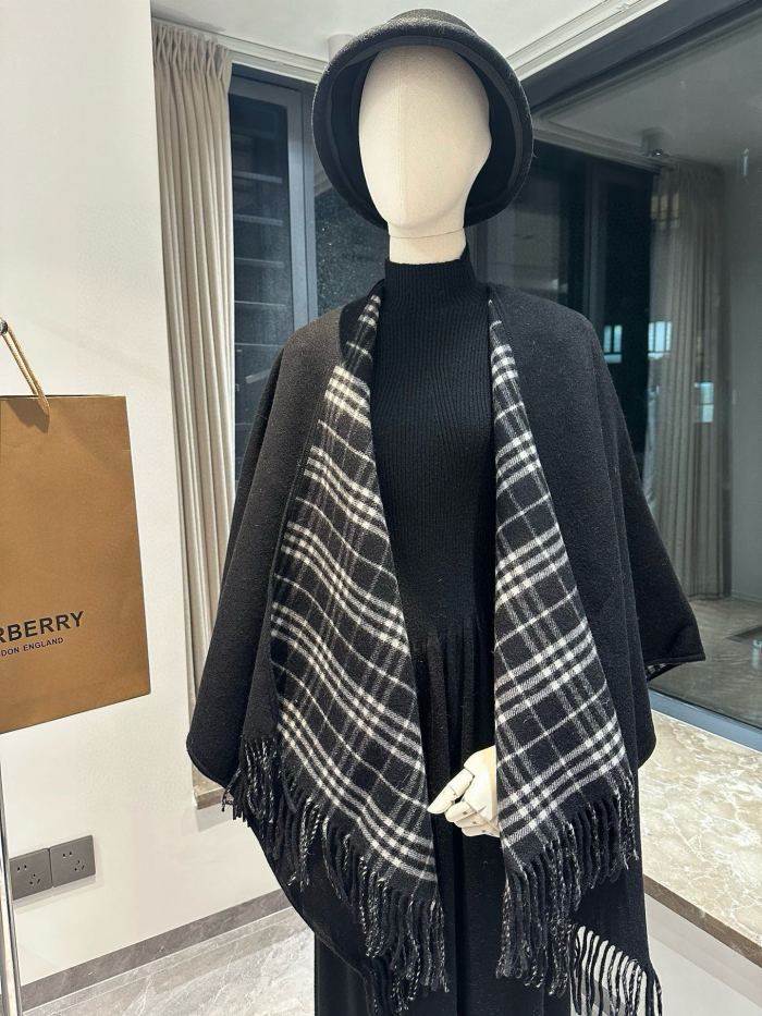 Double-sided wool and cashmere blended cape coat clothes，free size,CL60-45