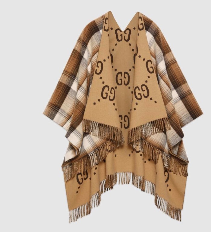 Double-sided wool and cashmere blended cape coat clothes，free size,CL60-55