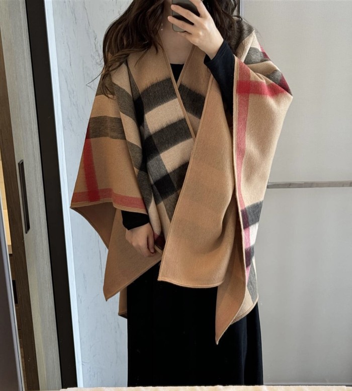 Double-sided wool and cashmere blended cape coat clothes，free size,CL60-48