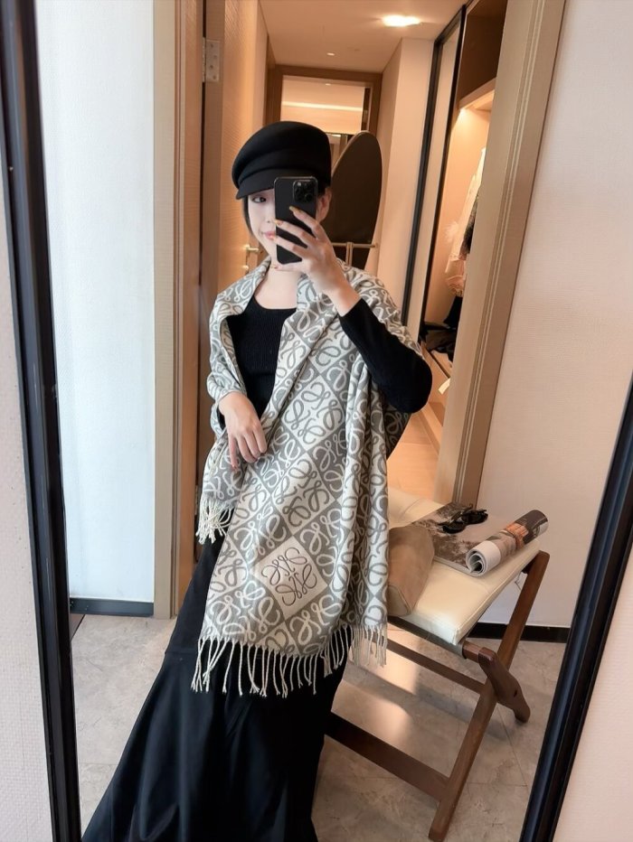 Cashmere cotton scarf for men women, size 205x60cm, no box. SF25-240-244