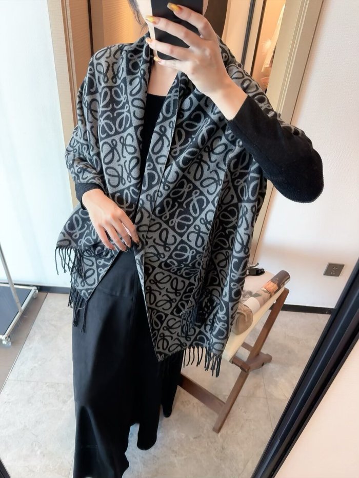 Cashmere cotton scarf for men women, size 205x60cm, no box. SF25-240-244