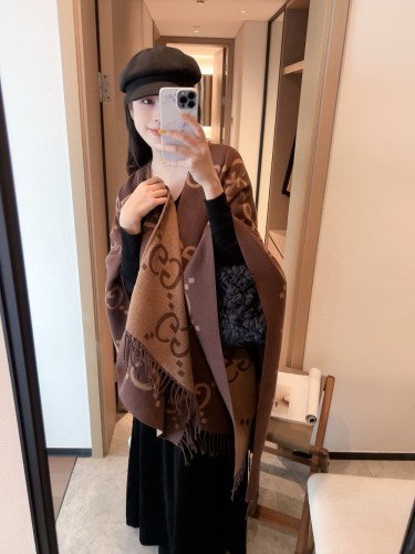 Double-sided wool and cashmere blended cape coat clothes，free size,CL60-54