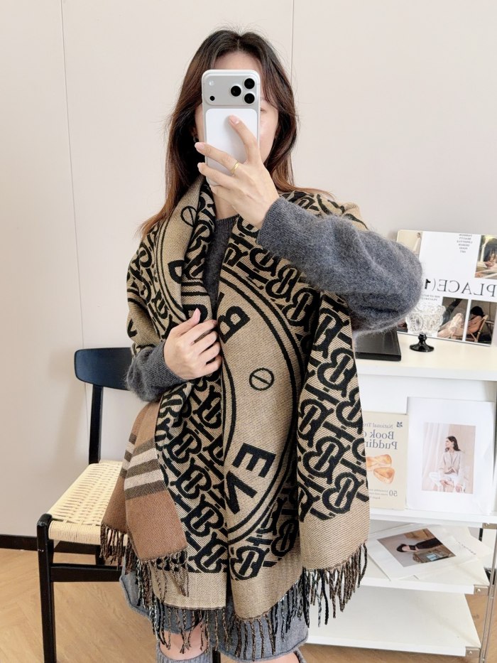 Cashmere cotton scarf for men women, size 65x200cm, no box. SF25-281