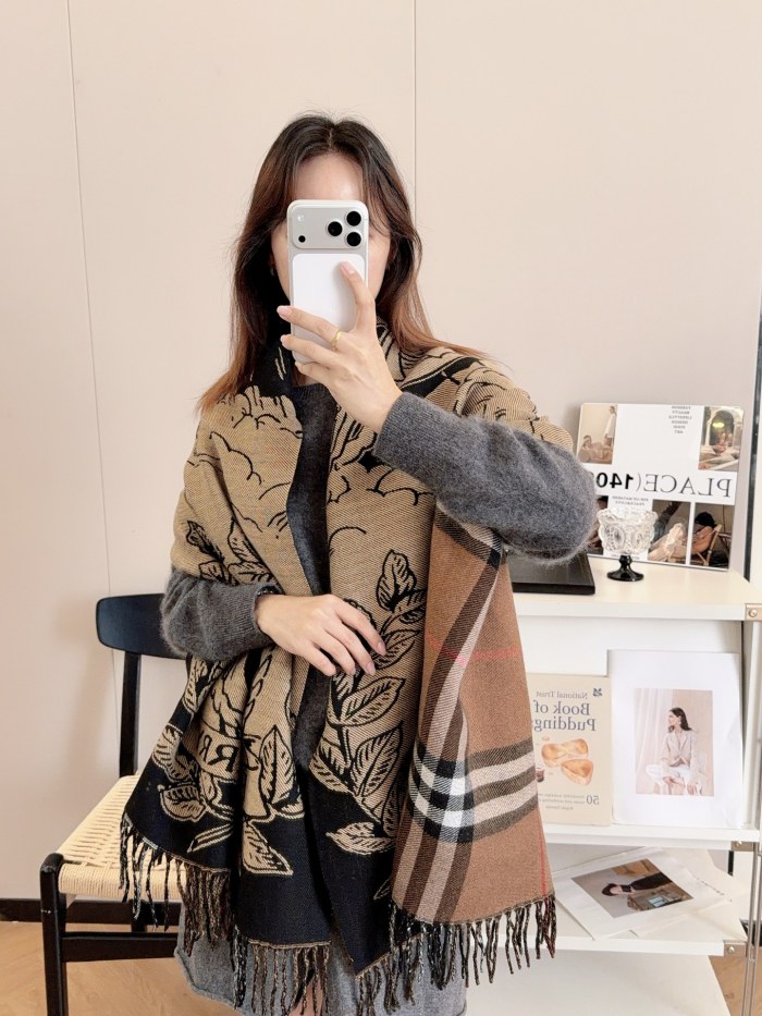 Cashmere cotton scarf for men women, size 65x200cm, no box. SF25-280