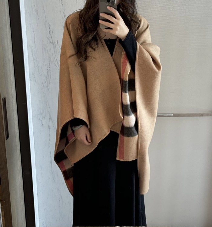 Double-sided wool and cashmere blended cape coat clothes，free size,CL60-48