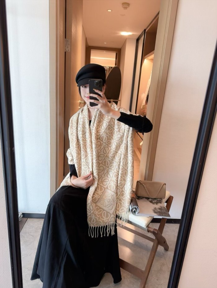 Cashmere cotton scarf for men women, size 205x60cm, no box. SF25-240-244