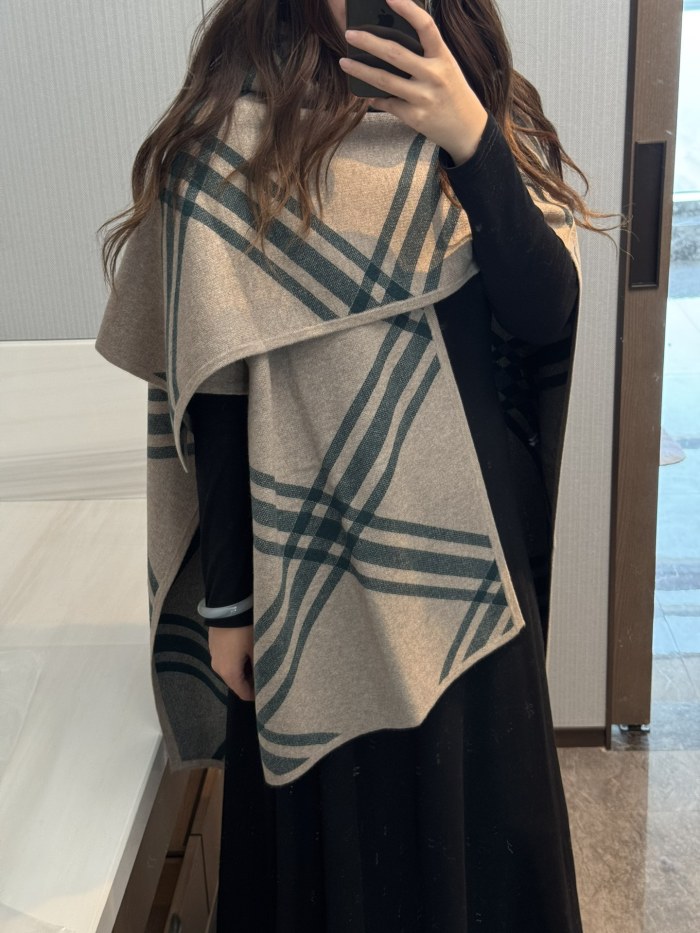 Double-sided wool and cashmere blended cape coat clothes，free size,CL60-49-52