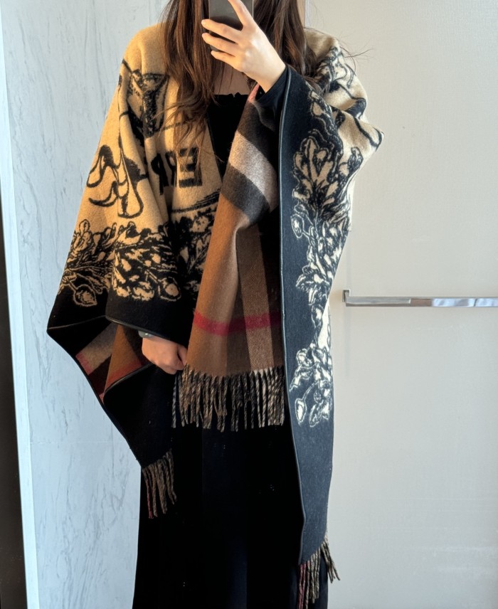 Double-sided wool and cashmere blended cape coat clothes，free size,CL60-47