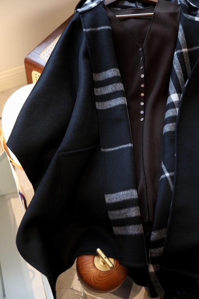 Double-sided wool and cashmere blended cape coat clothes，free size,CL60-46