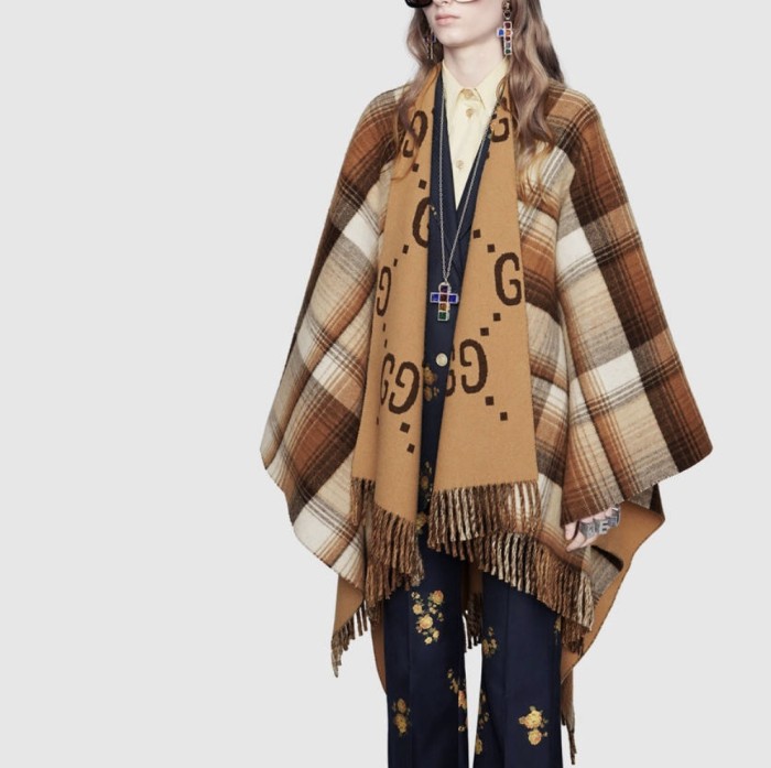 Double-sided wool and cashmere blended cape coat clothes，free size,CL60-55