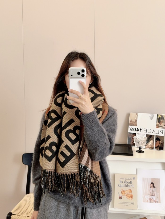 Cashmere cotton scarf for men women, size 65x200cm, no box. SF25-279