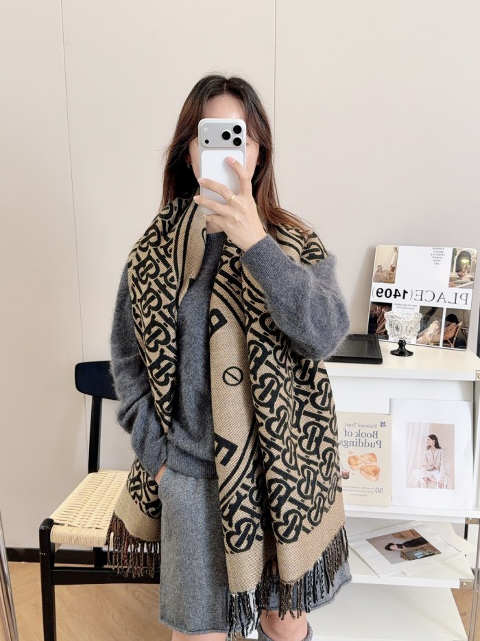 Cashmere cotton scarf for men women, size 65x200cm, no box. SF25-281