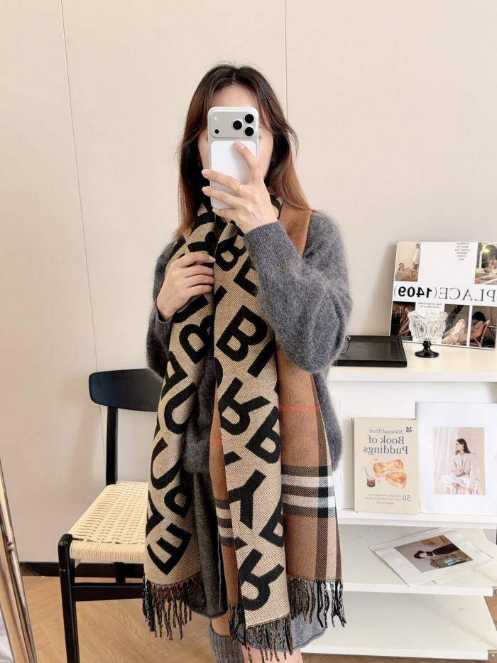 Cashmere cotton scarf for men women, size 65x200cm, no box. SF25-279