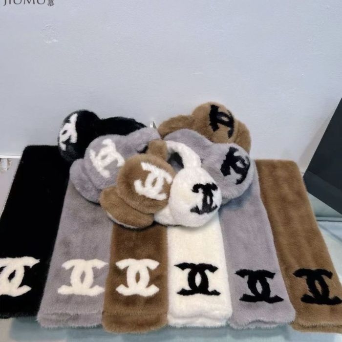 Imitation mink wool warm muffs, scarves,no box. SF35-7-20