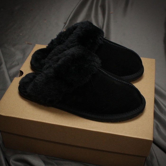 Women flat fur slipper shoes,  size 34-44, with box, SS50-385-387