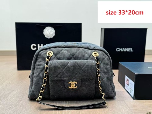 Denim and Split leather bag ,4A ,size 33*20cm,  B88-392