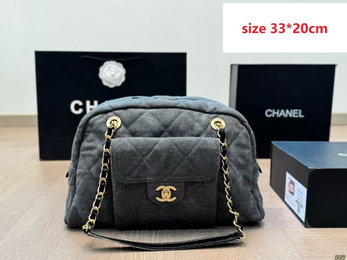 Denim and Split leather bag ,4A ,size 33*20cm,  B88-392