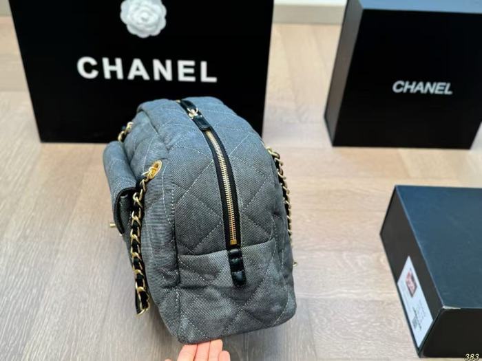 Denim and Split leather bag ,4A ,size 33*20cm,  B88-392