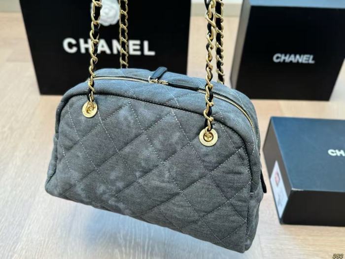Denim and Split leather bag ,4A ,size 33*20cm,  B88-392