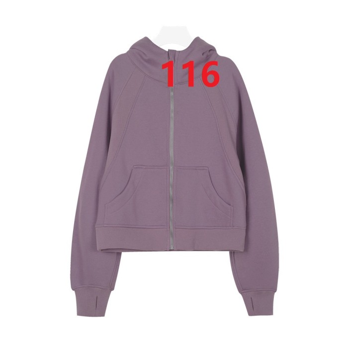 Women's Zipper-attached loose-fitting hooded sweatshirt Gym top Yoga clothes,S-3XL,CL60-101-120