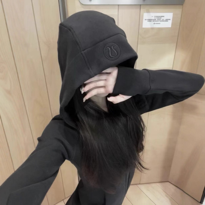 Women's Zipper-attached loose-fitting hooded sweatshirt Gym top Yoga clothes,S-3XL,CL60-101-120