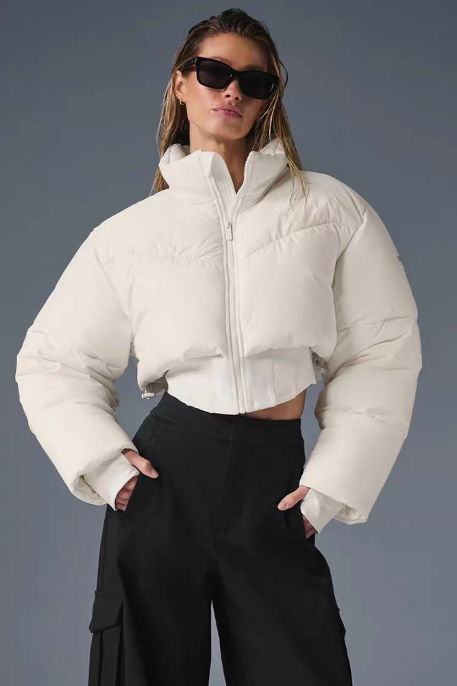 Women double-zipper down cotton coat clothes， CL88-115