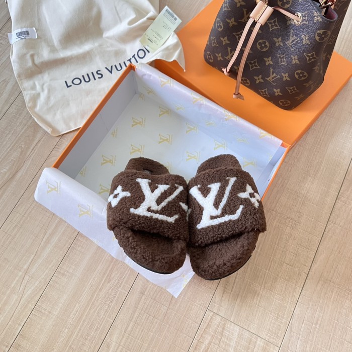 Women's flat wool indoor slippers, size 35-42, SS50-1877