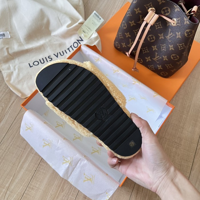 Women's flat wool indoor slippers, size 35-42, SS50-1873