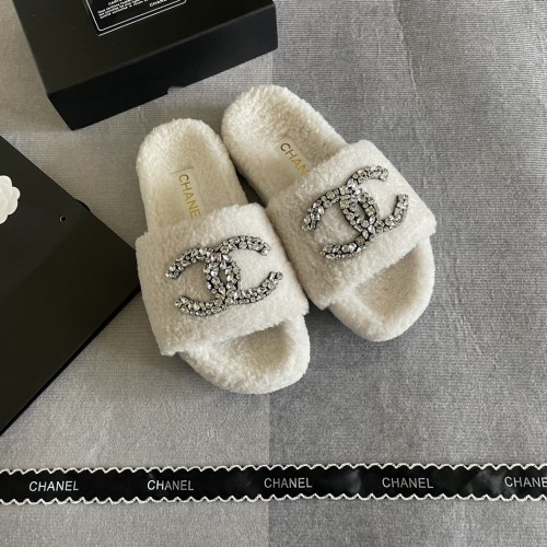Women's flat wool indoor slippers, size 35-41, SS50-1843