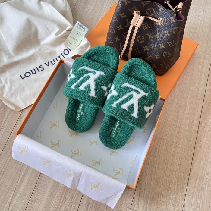 Women's flat wool indoor slippers, size 35-42, SS50-1876