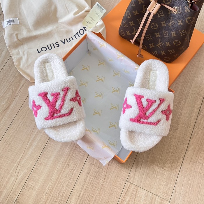 Women's flat wool indoor slippers, size 35-42, SS50-1874