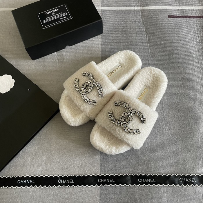 Women's flat wool indoor slippers, size 35-41, SS50-1843