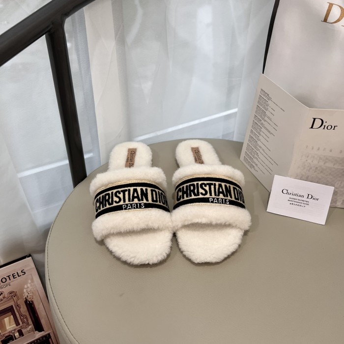 Women's flat wool indoor slippers, size 35-42, SS50-1872