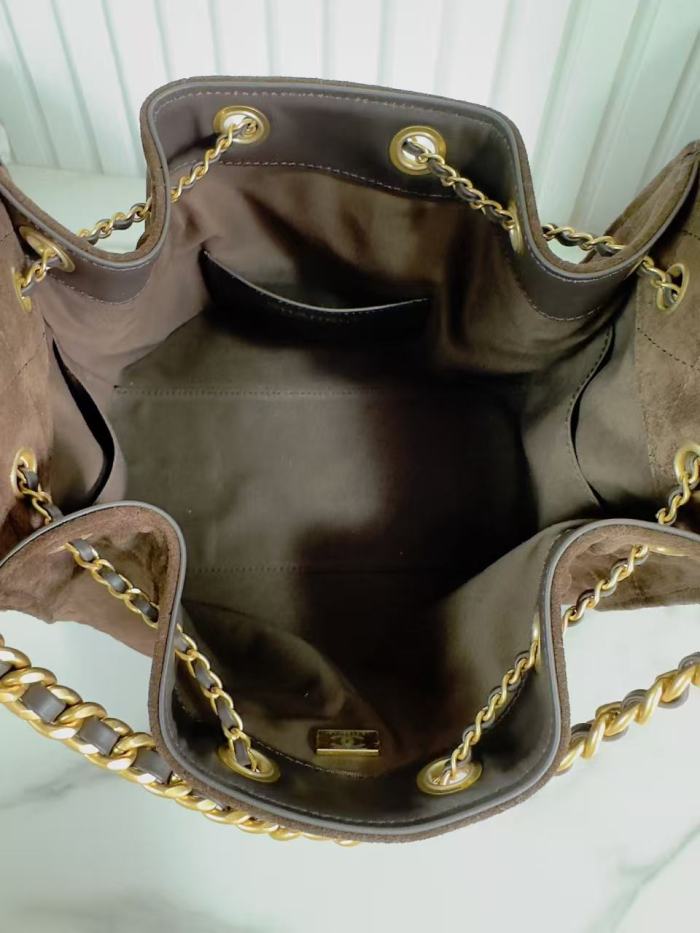 Velvet-finish leather bag ,5A ,size 30x26x14cm,no box,  B110-420