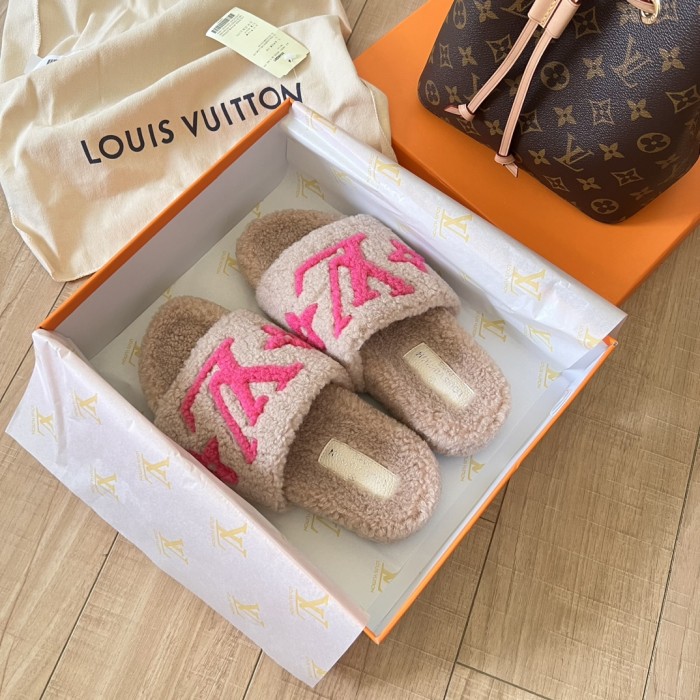 Women's flat wool indoor slippers, size 35-42, SS50-1884