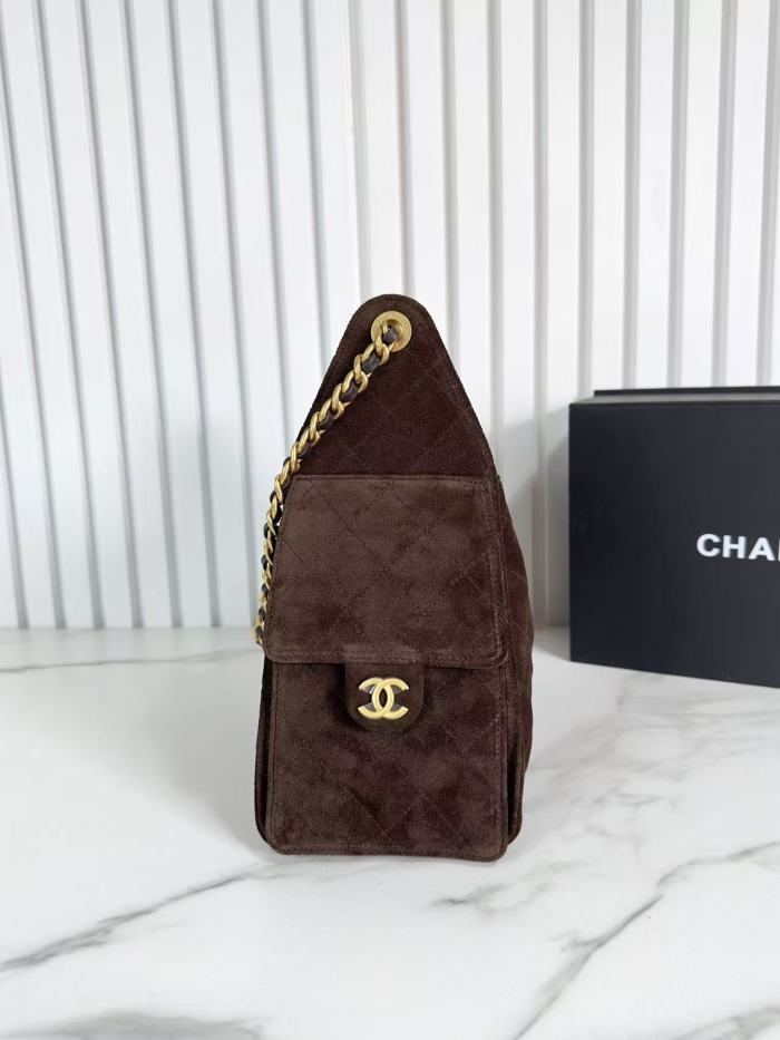Velvet-finish leather bag ,5A ,size 30x26x14cm,no box,  B110-420