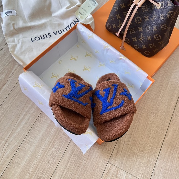 Women's flat wool indoor slippers, size 35-42, SS50-1879