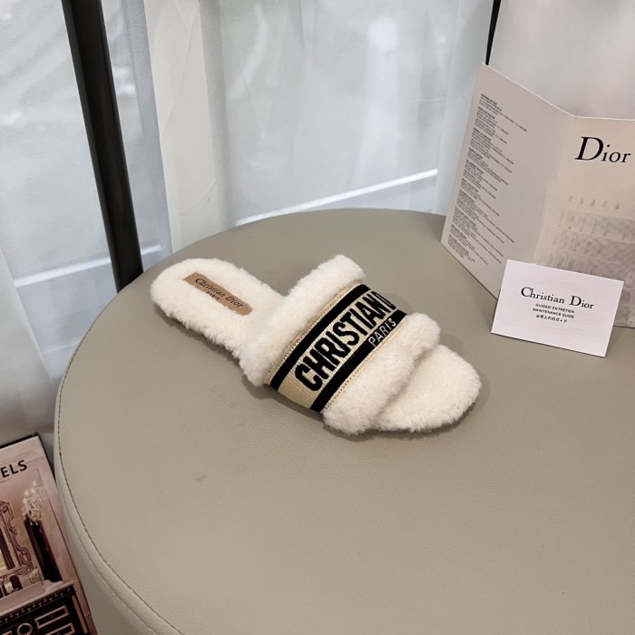 Women's flat wool indoor slippers, size 35-42, SS50-1872