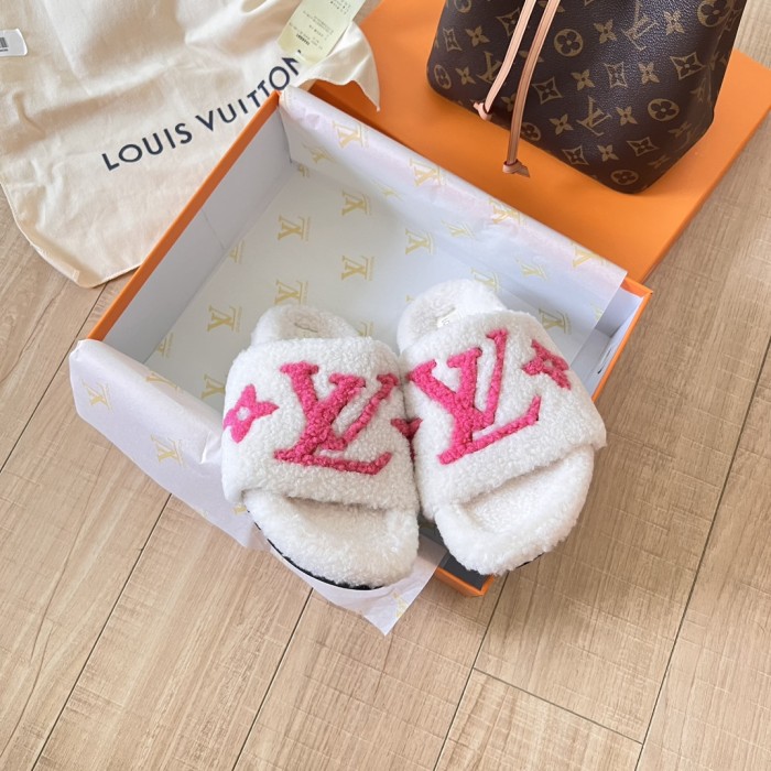 Women's flat wool indoor slippers, size 35-42, SS50-1874