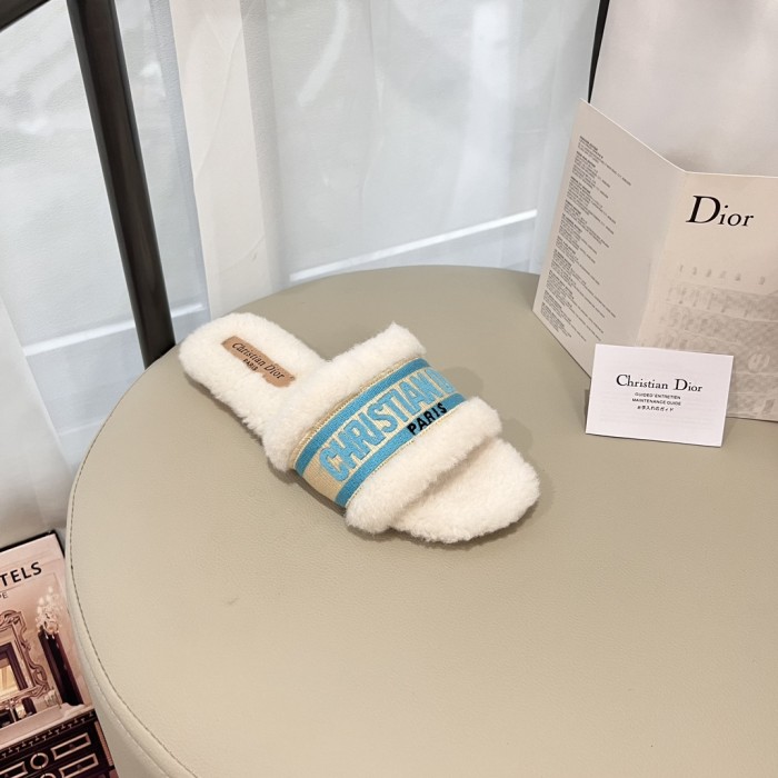 Women's flat wool indoor slippers, size 35-42, SS50-1871