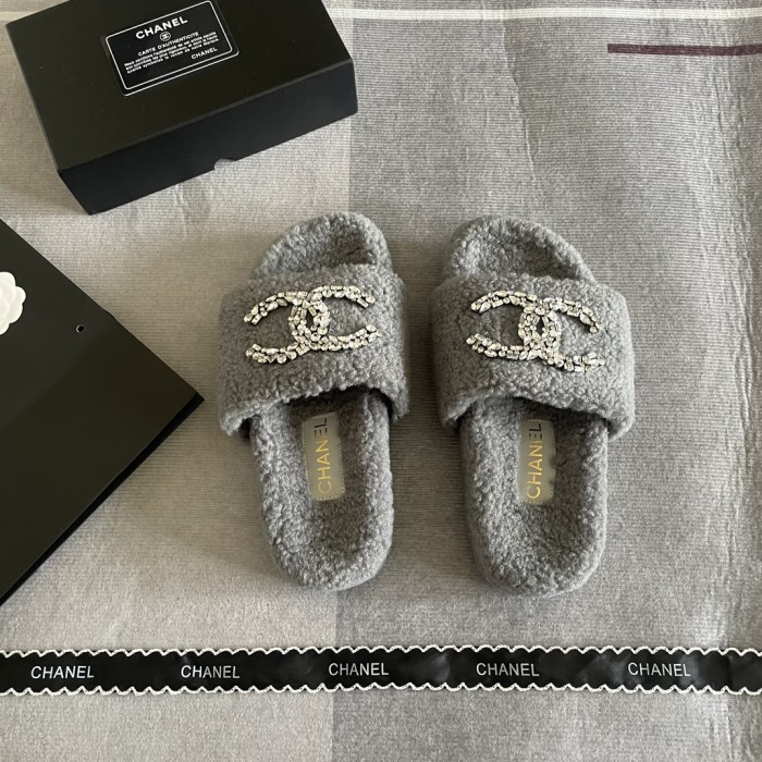 Women's flat wool indoor slippers, size 35-41, SS50-1845