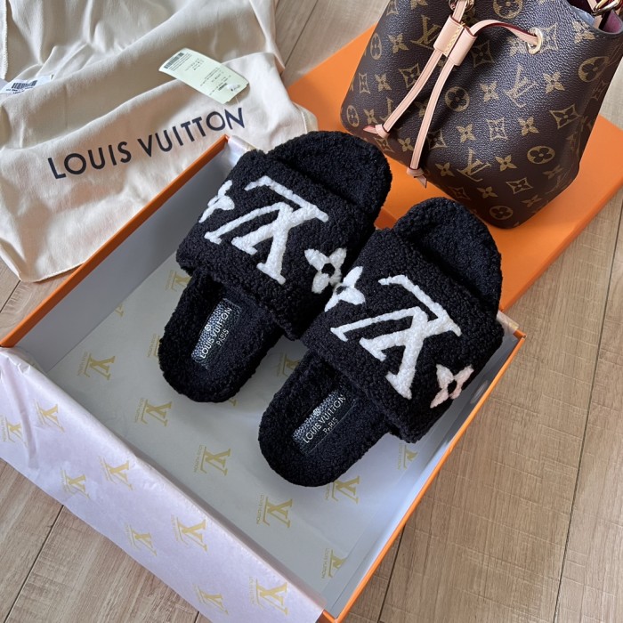 Women's flat wool indoor slippers, size 35-42, SS50-1880