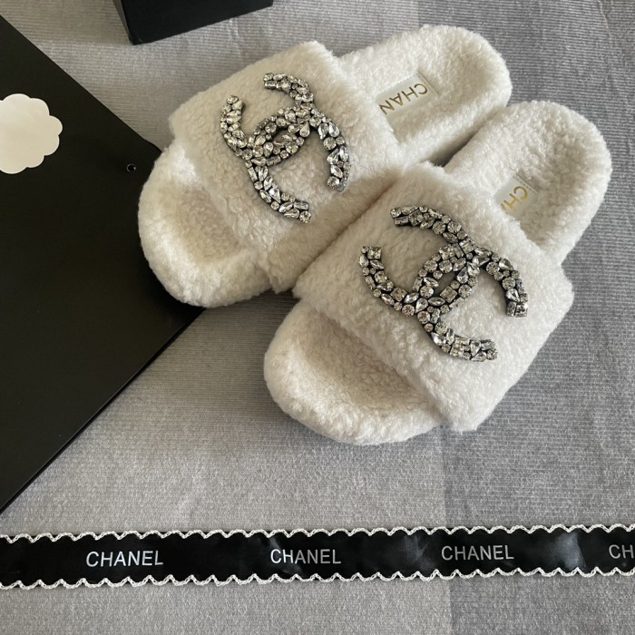 Women's flat wool indoor slippers, size 35-41, SS50-1843