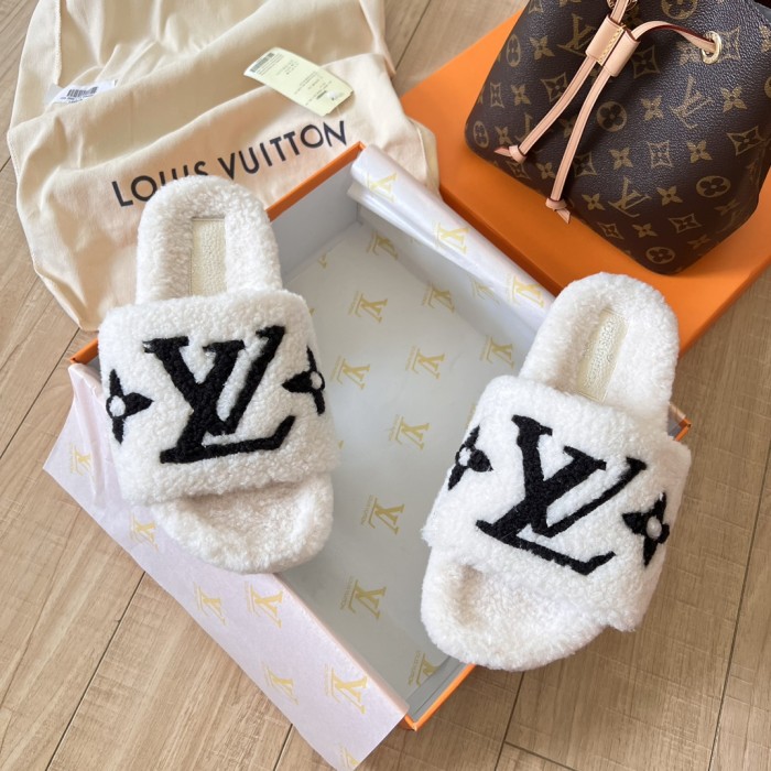 Women's flat wool indoor slippers, size 35-42, SS50-1883