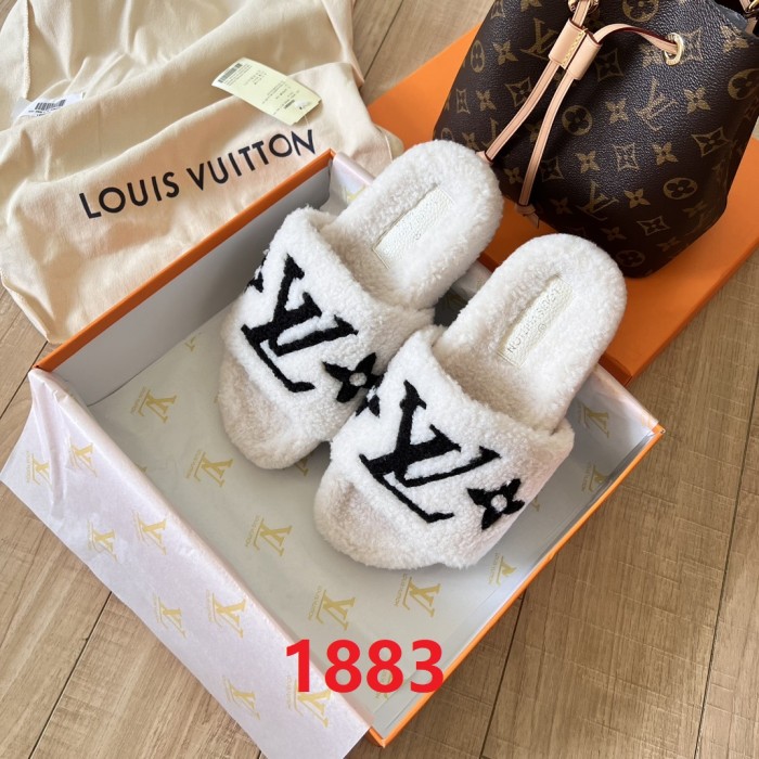 Women's flat wool indoor slippers, size 35-42, SS50-1883