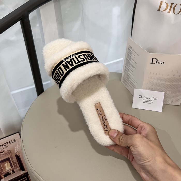 Women's flat wool indoor slippers, size 35-42, SS50-1872
