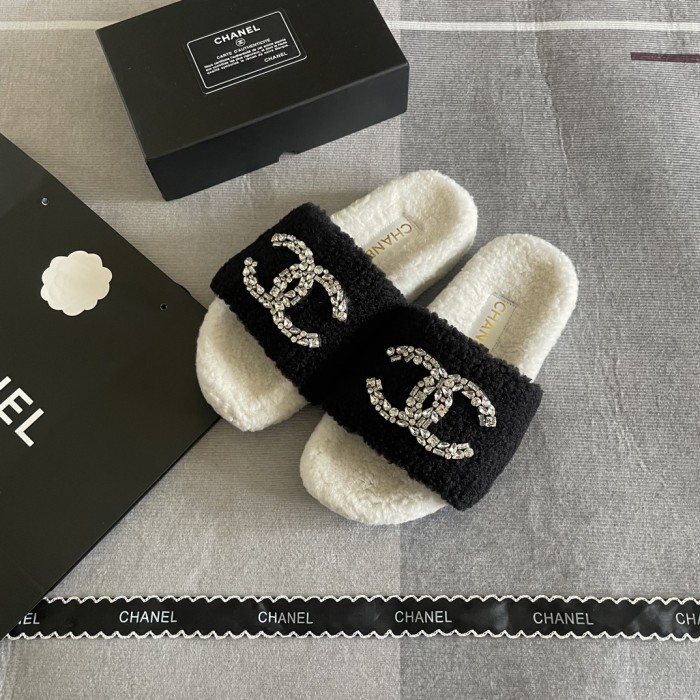 Women's flat wool indoor slippers, size 35-41, SS50-1844