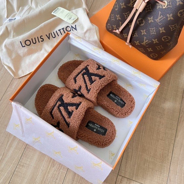Women's flat wool indoor slippers, size 35-42, SS50-1881